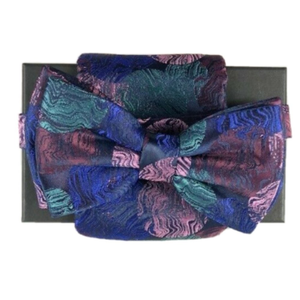 Steven Land Men's Bow Tie & Hanky Purple Fuchsia Navy Green Burgundy Microsilk